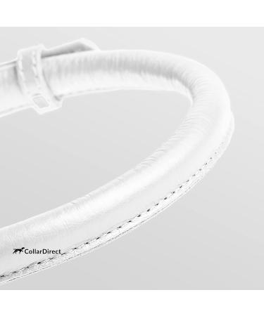 Collardirect Round Leather Dog Collar | Soft Padded Handmade Real Leather for Dogs & Cats - 15-18 cm | Available in Black Pink Red Purple Blue White - Buy Online on GoSupps.com