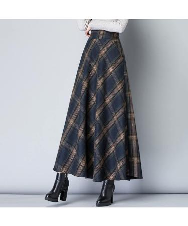 Shop A-Line Dark Blue Rock Ladies Skirt - Casual Winter Floral Ruffles with Elastic Waist for Women - Buy Online on GoSupps.com