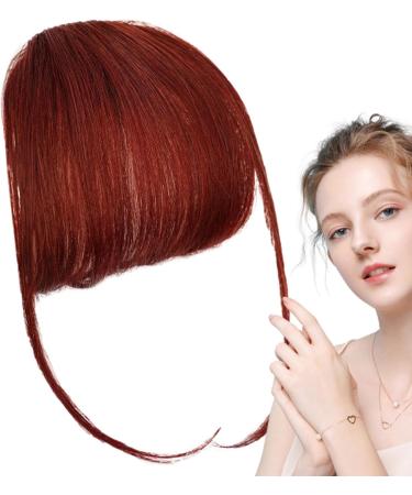 Clip In Bangs Bang Extension Wispy Bangs Clip In Clip On Bangs Human Hair French Bangs Clip On Hair Bangs Extensions Clip In Bangs Real Hair For Girls Women wine red - Buy Online on GoSupps.com