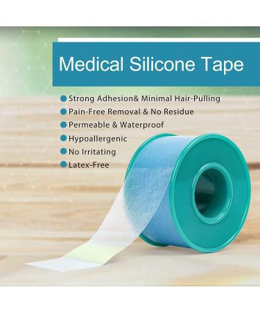 LotFancy Medical Silicone Tape - Waterproof Adhesive Surgical Tape for Sensitive Skin - 2 Rolls, 15.5 Yds - First Aid, Wound Care, Surgery - Soft Skin Tape (Pack of 1) - Buy Online on GoSupps.com