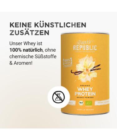  Harvest Republic HARVEST REPUBLIC Organic Whey Protein Powder Vanilla 750g | Organic Whey Protein | Whey Protein for Muscle Development | Up to 22g of protein per serving | - Buy Online on GoSupps.com