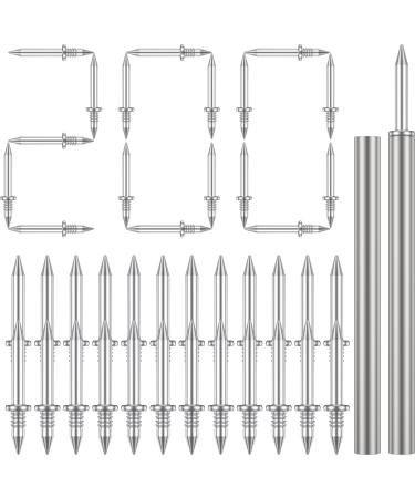 Seamless Nail 200 Pieces Double-Headed Nails Nail for Skirting Boards without Marks Invisible Safety Screws with Double Head Nails with 2 Nail-Specific Sleeve Tools