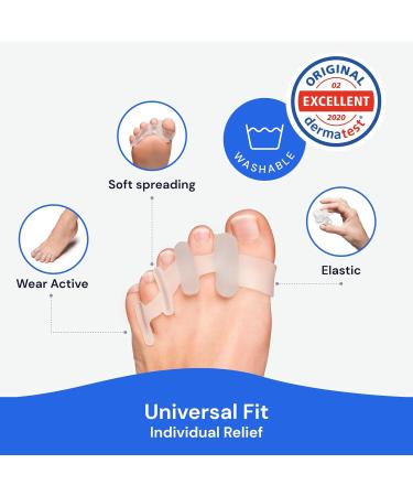 YogaMedic Silicone Toe Separator for Overlapping Toes 4Pcs - Bunion Corrector & Toe Straightener - BPA-Free - One-Size Fit - Toe Spreader for Men & Women - Buy Online on GoSupps.com