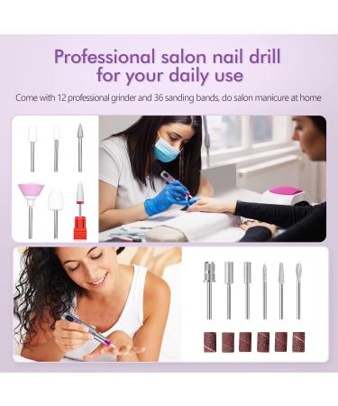 Professional Cordless Electric Nail Drill Kit | Efile for Acrylic & Gel Nails | Manicure Pedicure Tools | Home Salon Use - Gray - Buy Online on GoSupps.com