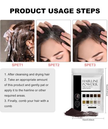 Instantly Hairline Powder Hair Root Dye Fill Forehead Root Concealer Instantly Conceals Hair Windproof Sweat-Proof Hair Touch-Up for Natural Looking 27.5g Dark Brown - Buy Online on GoSupps.com