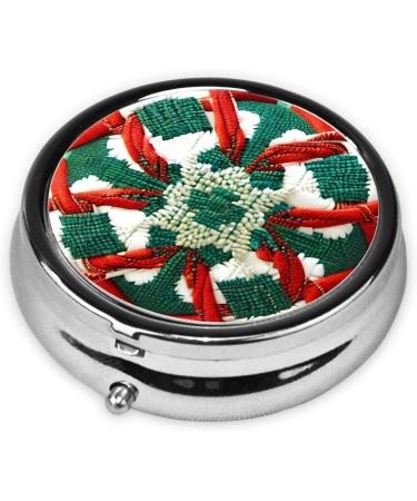 Buy Woolen Fabric Round Pill Box - 3 Compartment Portable Organizer for Travel | Ideal for International Shipping - Buy Online on GoSupps.com