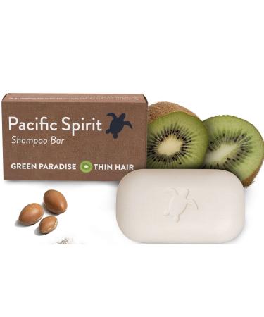 Pacific Spirit Shampoo Bar for thin hair with Argan Oil & Kiwi  Gentle foam  Natural  Green  SLS free  Sulfate Free  Soap-Free  Zero Waste  Vegan  3.53 Oz Citrus 3.53 Ounce (Pack of 1)