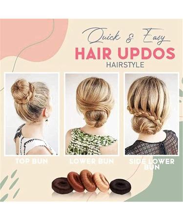 4 Pcs Donut Wig Hair Bun Makers - Fashion Bun Shaper Set for Women & Girls - Light Brown Hairstyle Tool - Buy Online on GoSupps.com