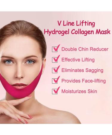 V Line Lifting Mask - Hydrogel Collagen Chin Firming Mask with Aloe Vera & Seaweed | Anti-Wrinkle Face Masks (3 Pack - Buy Online on GoSupps.com