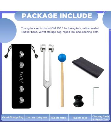Buy OM 136.1Hz Weighted Tuning Fork - Heart Chakra Sound Healing Meditation & Immune Support - Silver - Buy Online on GoSupps.com