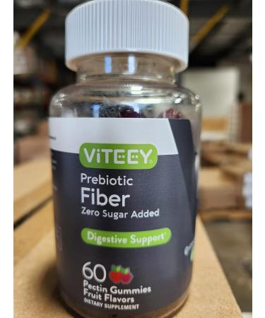 Viteey Fiber Prebiotic Gummies - Vegan Dietary Supplement for Digestive Health & Weight Support - Fruit Flavored Pectin Gummy for Adults, Teens & Kids - Buy Online on GoSupps.com