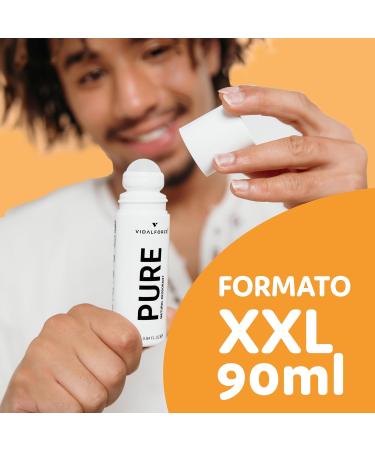  VIDALFORCE PURE Men's Deodorant Without Aluminium I Fragrance Mataor I XXL 90 ml Organic Deodorant 71% & Natural Deodorant 100% with a Score of 100/100 on Yuka I Organic Roll-On Deodorant I Natural Men's - Buy Online on GoSupps.com