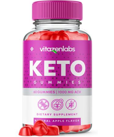 VitazenLabs Keto Gummies Vitazen Keto ACV Gummies Vitazen Labs Keto Gummies + ACV 1000mg Apple Cider Vinegar VItamin B12 Folate Supplement Women Men Vitazen Keto Advanced Vegan Formula (60 Gummies)