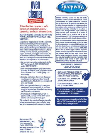 Sprayway Heavy-Duty Oven & Grill Cleaner - Removes Oil & Grease - 20 oz - Pack of 1 - Buy Online on GoSupps.com