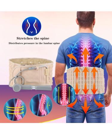 Decompression Back Belt - Inflatable Back Brace for Lower Back Pain Relief | Spinal Air Traction Device for Herniated Disc (29-49 Inch Waists - Buy Online on GoSupps.com
