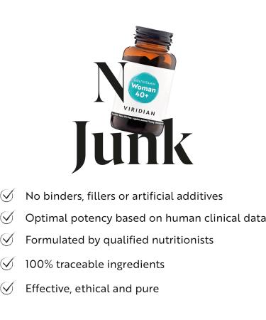 Viridian - Woman 40+ Multivitamin - 60 Veg Capsules | for Women Over 40 | Balanced B Vitamins & Phytonutrients for Energy & Well-Being | Non-GMO No Fillers | Formulated by Nutritionists | Vegan - Buy Online on GoSupps.com