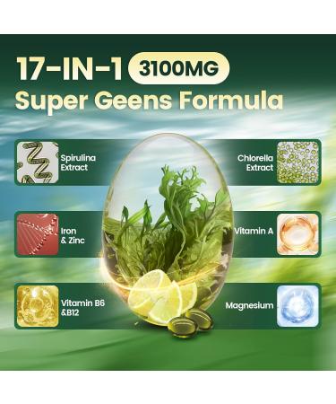 VivoNu Spirulina and Chlorella Capsules | 3100mg | Spirulina Capsules | Vegan Superfood Rich in Protein Chlorophyll Vitamins & Minerals | Non-Irradiated BlueSpirulina | 300 Capsules 300p/1bag - Buy Online on GoSupps.com