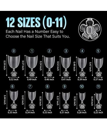 Tomicca 240 Pieces Clear Nail Tips - Acrylic Half Cover French & Oval Sets | 12 Sizes for DIY Nail Studios & Extensions - Buy Online on GoSupps.com