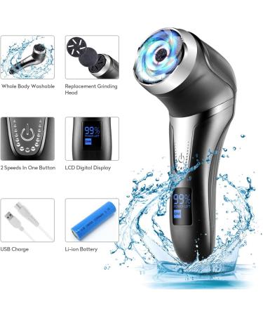 Asiaark Foot Callus Remover - Rechargeable Waterproof Electric Foot Files for Dry Hard Dead Skin and Cracked Heels Professional Pedicure Tools with 3 Grinding Heads and 2 Speeds - Buy Online on GoSupps.com