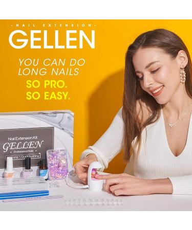Gellen 240Pcs Almond Nail Tips Clear Fake Nails Kit with UV/LED Lamp and 3-in-1 Glue Gel for Gel Nail Extensions - Nail Art Decorations and Manicure Tools Set - Buy Online on GoSupps.com