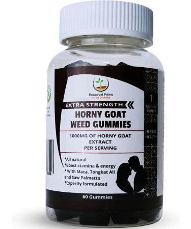 Potent Horny Goat Weed Gummies for Men & Women | Natural Energy Booster & Performance Support | 1000MG Maximum Strength with Maca, Tongkat Ali & Saw Palmetto | Made in USA - Buy Online on GoSupps.com