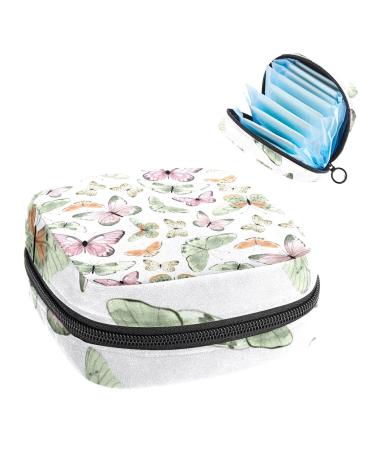 Sanitary Napkin Storage Bag Butterfly Print Pattern Menstrual Cup Pouch Nursing Pad Holder Tampon Bags Feminine Product Pouches Portable Period Kit Bag Color 14