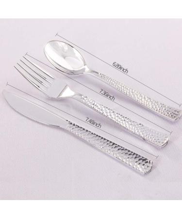 Supernal 180 Piece Silver Plastic Silverware - Disposable Cutlery for Parties, Weddings, and Events - Buy Online on GoSupps.com