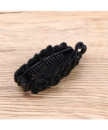 Lurrose Pearl Banana Hair Clip - Black Hairpin Ponytail Holder for Effortless Hair Styling | International Shipping Available - Buy Online on GoSupps.com