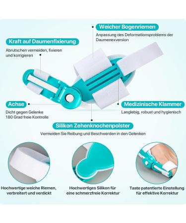 Moicainy Hallux Valgus Correction Kit - Toe Spreader Silicone Bands & Training Device for Bunion Relief | International Shipping - Buy Online on GoSupps.com
