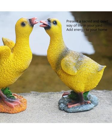 Outdoor Garden Duck Statue Adorable Animal Figurine for Patio Durable Material for Weather (Gray) Grey - Buy Online on GoSupps.com