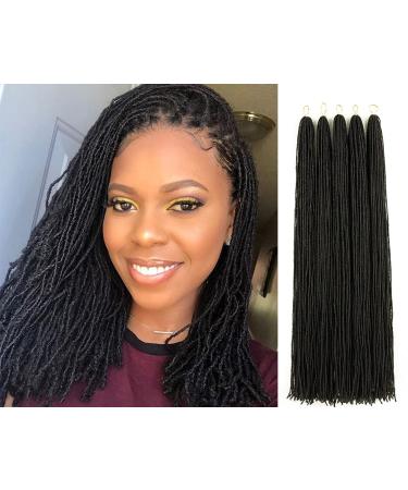 GUOHUI Micro Faux Locs Crochet Hair 36 Inch 5 Packs Color Natural Black DIY Braids Straight Styles (36 1B) 36 Inch (Pack of 5) 1B