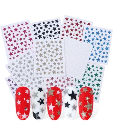 10 Sheets Star Nail Art Stickers Decals Kalolary Nail Art Supplies 3D Self-Adhesive Holographic Laser Star Nail Art Sticker Five-Pointed Star Foil Paper for Nails Design Manicure - Buy Online on GoSupps.com