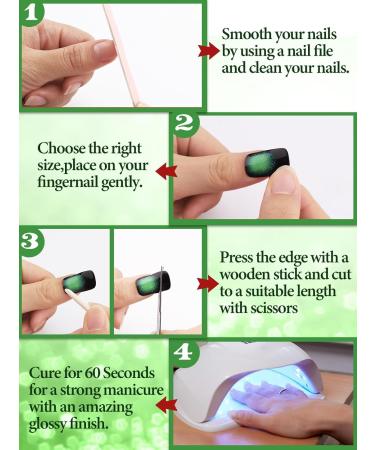 Ebanku 20 PCS Semi Cured Gel Nail Strips - Full Wraps Adhesive Stickers with Nail File - UV/LED Lamp Required - 4 - Buy Online on GoSupps.com