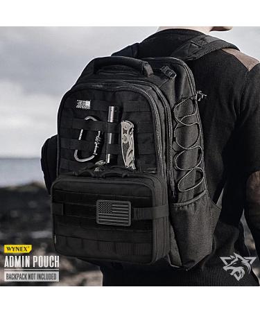 WYNEX Tactical Large Admin Pouch - Double Layer Design, Molle EDC EMT Utility Pouch with Map Sleeve, Flag Patch Included - Black - Buy Online on GoSupps.com