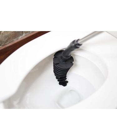 ToiletShroom Plunger & Squeegee Clog Remover | Stainless Steel Handle | Drain Cleaner Tool | Bathroom Dredge | Black - Buy Online on GoSupps.com