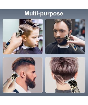 Professional Men's Hair Clippers & Trimmer Set - Cordless T-Blade Grooming Kit with USB Rechargeable LCD Display - Perfect Gift for Men in Bronze T - Buy Online on GoSupps.com