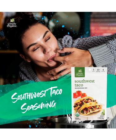 Simply Organic Southwest Taco Seasoning - 3 Pack, Certified Organic, 1.13 oz Each - Buy Online on GoSupps.com