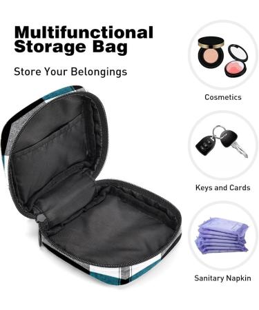 Buy Women's Bond Storage Pockets Stylish Black & Blue Scottish Plaid Portable Period Kit for Girls - Buy Online on GoSupps.com