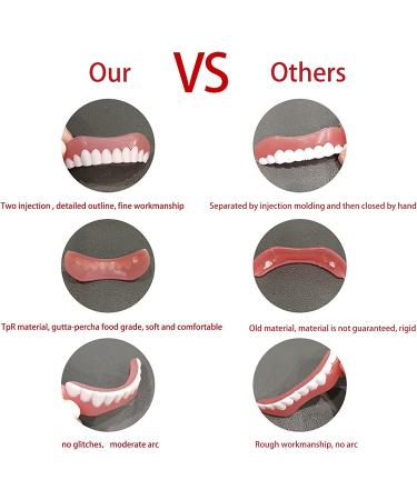 LIQIU Elastic Teeth - Upper & Lower Dentures - Natural Color for Comfortable Fit, Protects & Restores Confident Smile - Buy Online on GoSupps.com