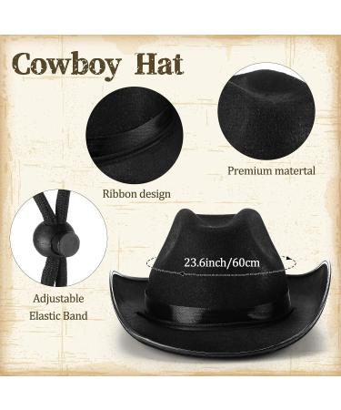 Cowboy Hat Disco Fringed Bandana | Adjustable Neck String | Paisley Bandanas for Women Men - Black - Buy Online on GoSupps.com