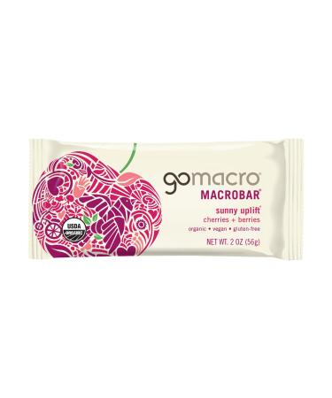 Gomacro Bar Sunny Uplift Cherries Berries Organic 2 Ounce Cherries & Berries 1 Count (2 Ounce per bar)