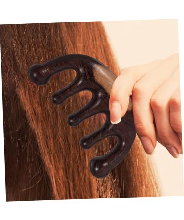 Buy Combined Massage Comb - Wooden Wide Tooth Comb for Curly Hair & Head Massage Tool | Perfect for Women's Hair Care - 10.50x5.00cm Brown - Buy Online on GoSupps.com
