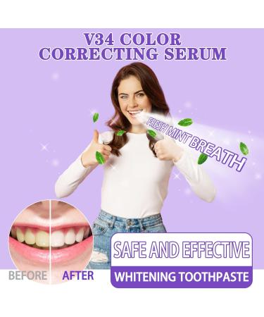 Purple Toothpaste for White Teeth - 2 PCs Color Correction Serum & Oral Foam | Teeth Whitening Booster - Hero Smile - Buy Online on GoSupps.com