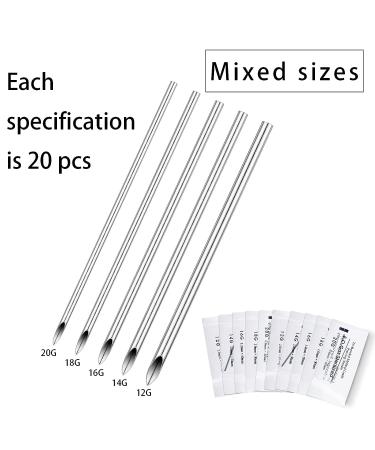 100 Pcs Stainless Steel Body Piercing Needles Mix Size Kit with Pennington Forceps - Ear Nose Piercing Jewelry Set - Buy Online on GoSupps.com