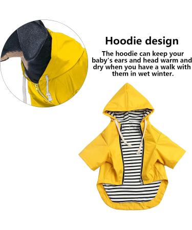 Minezi Hundred Coat - Wind & Rainproof Reflective Buttons & Zippers Adjustable Cord Removable Hood - Yellow Size L (Breast Circumference: 60-69cm) - International Shipping Available - Buy Online on GoSupps.com