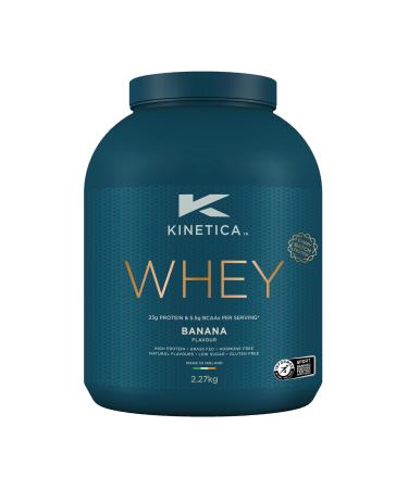 Kinetica Banana Whey Protein Powder | 2.27kg | 23g Protein per Serving | 76 Servings | Sourced from EU Grass-Fed Cows | Superior Mixability & Taste Banana 2.27 kg (Pack of 1)