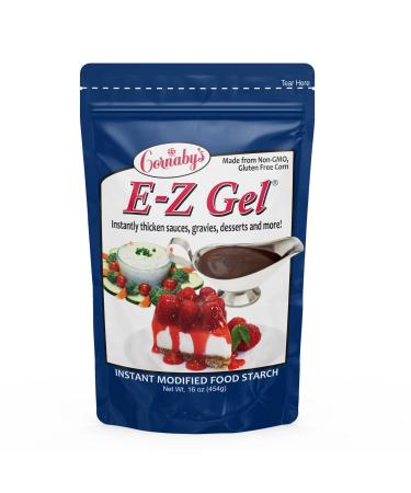 Cornaby's E-Z Gel Instant Food Thickener, 16oz. (Pack of 1) | Gluten-Free, Non-GMO, All-Natural, Instant Food Starch Granules For Thickening Sauces, Soups, Gravy, Desserts, Salad Dressing, and More!