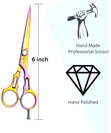 Wishbeauty 6" Hairdressing Scissors Hair Cutting Scissor for Professional Hairdressers Barber Stainless Steel Scissors for Hair Cutting Sharp Hair Scissors for Women Men Children - Buy Online on GoSupps.com