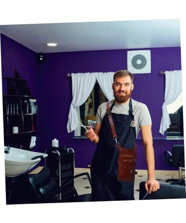 Lurrose Hairdresser Bunkbob Hairdressing Scissors Belt - Stylish PU Tool Case Bag for Shears & Onion Cutters - 25x11cm Brown - Buy Online on GoSupps.com