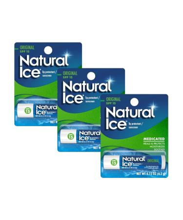 Mentholatum Natural Ice Lip Balm Original SPF 15 1 Each ( Pack of 3) - Buy Online on GoSupps.com